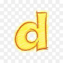 橙色手绘字母d-空若网 橙色手绘字母d-空若网