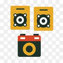 扁平化的音响和照相机-空若网 扁平化的音响和照相机-空若网