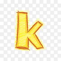 橙色手绘字母k-空若网 橙色手绘字母k-空若网