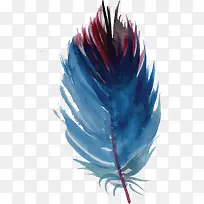 蓝色水彩羽毛-空若网 蓝色水彩羽毛-空若网