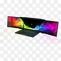 实物雷蛇三屏幕游戏笔记本免抠-空若网 实物雷蛇三屏幕游戏笔记本免抠-空若网