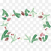 圣诞节绿色卡通树枝边框-空若网 圣诞节绿色卡通树枝边框-空若网