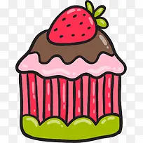 草莓口味矢量卡通蛋糕-空若网 草莓口味矢量卡通蛋糕-空若网