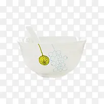 白色碗和碗里的勺子-空若网 白色碗和碗里的勺子-空若网