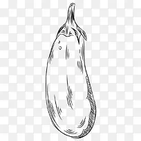 手绘无颜色素描长茄子素描蔬菜免-空若网 手绘无颜色素描长茄子素描蔬菜免-空若网