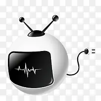 黑白的卫视电视模型-空若网 黑白的卫视电视模型-空若网