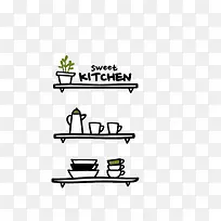 厨房用具摆放简笔画-空若网 厨房用具摆放简笔画-空若网