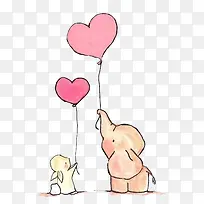 卡通布偶卡通元素 卡通大象和小-空若网 卡通布偶卡通元素 卡通大象和小-空若网