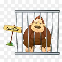 笼子里的猩猩PNG下载-空若网 笼子里的猩猩PNG下载-空若网