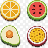 扁平的水果矢量免抠素材-空若网 扁平的水果矢量免抠素材-空若网