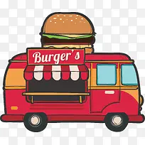 汉堡包快餐食物车图-空若网 汉堡包快餐食物车图-空若网