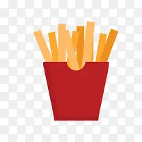 红色扁平化薯条元素-空若网 红色扁平化薯条元素-空若网