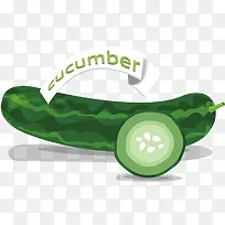 矢量手绘黄瓜蔬菜素材-空若网 矢量手绘黄瓜蔬菜素材-空若网