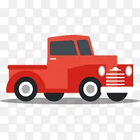 矢量卡通扁平化红色卡车-空若网 矢量卡通扁平化红色卡车-空若网