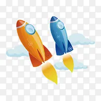 卡通手绘航空航天卡通火箭矢量-空若网 卡通手绘航空航天卡通火箭矢量-空若网
