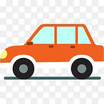 手绘橙色汽车小轿车-空若网 手绘橙色汽车小轿车-空若网