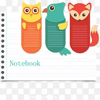 创意记事本书签矢量-空若网 创意记事本书签矢量-空若网