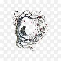 手绘树枝-空若网 手绘树枝-空若网