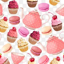 手绘彩绘甜品食物背景-空若网 手绘彩绘甜品食物背景-空若网