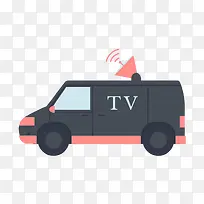 矢量扁平化电视转播车-空若网 矢量扁平化电视转播车-空若网
