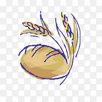 手绘小麦面包图案-空若网 手绘小麦面包图案-空若网