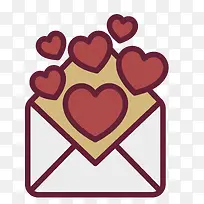 爱心信封矢量图-空若网 爱心信封矢量图-空若网