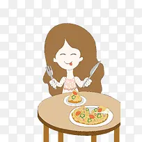 卡通+女孩+食物-空若网 卡通+女孩+食物-空若网