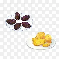 手绘餐桌上的食物-空若网 手绘餐桌上的食物-空若网