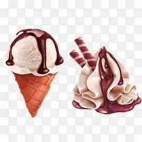 橙色甜筒冰淇淋装饰图案-空若网 橙色甜筒冰淇淋装饰图案-空若网