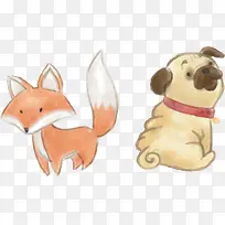 狐狸小狗PNG矢量元素-空若网 狐狸小狗PNG矢量元素-空若网