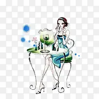 化妆的女人插画-空若网 化妆的女人插画-空若网