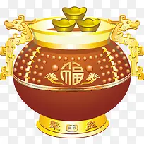 聚宝盆png矢量素材-空若网 聚宝盆png矢量素材-空若网