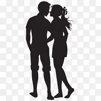 恋人男女亲吻剪影-空若网 恋人男女亲吻剪影-空若网