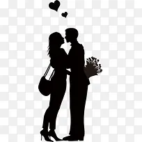 相拥恋人剪影爱心-空若网 相拥恋人剪影爱心-空若网