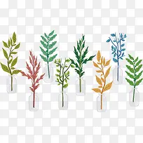 水彩画瓶子树枝矢量图-空若网 水彩画瓶子树枝矢量图-空若网