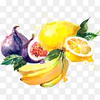 香蕉橙子柠檬水果PNG矢量素材-空若网 香蕉橙子柠檬水果PNG矢量素材-空若网