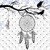 复古树枝上的羽毛-空若网 复古树枝上的羽毛-空若网