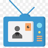 矢量卡通蓝色电视多媒体-空若网 矢量卡通蓝色电视多媒体-空若网