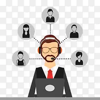 话务员矢量图-空若网 话务员矢量图-空若网