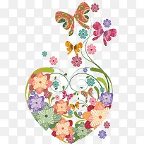 心形蝴蝶装饰矢量-空若网 心形蝴蝶装饰矢量-空若网