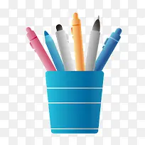 蓝色创意笔筒-空若网 蓝色创意笔筒-空若网