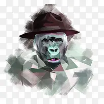 猩猩插画-空若网 猩猩插画-空若网