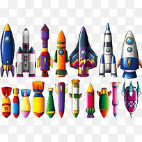 彩色卡通火箭-空若网 彩色卡通火箭-空若网