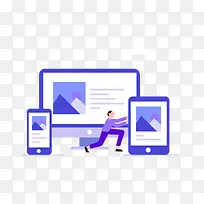 手机APP蓝紫色风格PNG素材-空若网 手机APP蓝紫色风格PNG素材-空若网