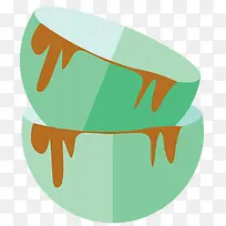 堆叠的矢量卡通脏餐具-空若网 堆叠的矢量卡通脏餐具-空若网