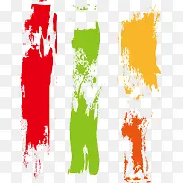 红色绿色橙色油画笔刷矢量素材-空若网 红色绿色橙色油画笔刷矢量素材-空若网