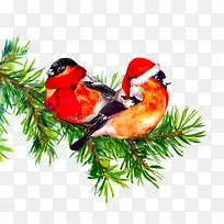 水彩画树树上的小鸟-空若网 水彩画树树上的小鸟-空若网