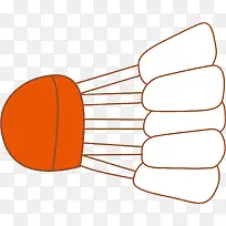 手绘橙色羽毛球-空若网 手绘橙色羽毛球-空若网