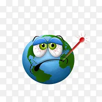 卡通发烧温度爆表的地球素材-空若网 卡通发烧温度爆表的地球素材-空若网