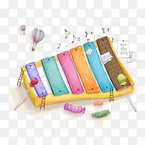 手绘手敲琴-空若网 手绘手敲琴-空若网